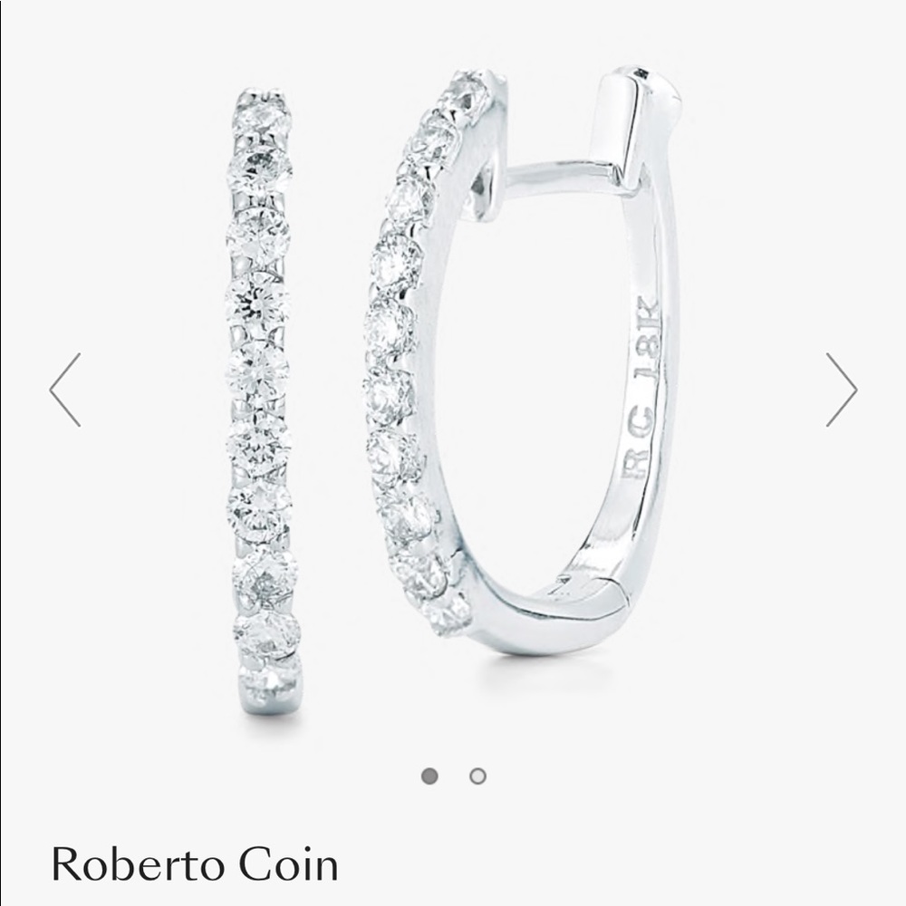 ROBERTO COIN Huggie Hoop Earrings - Diamonds & 18k